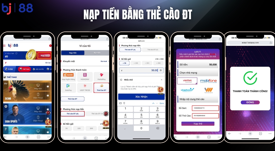 Nạp tiền bằng thẻ cào điện thoại